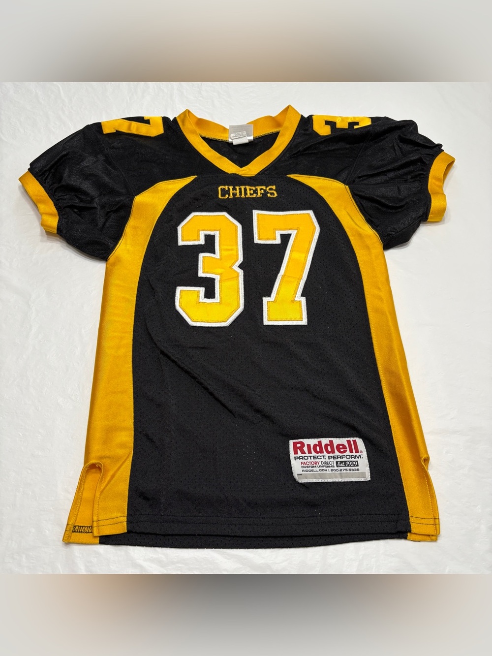 Riddell Chiefs #37 Black Yellow Jersey Youth Boys Small